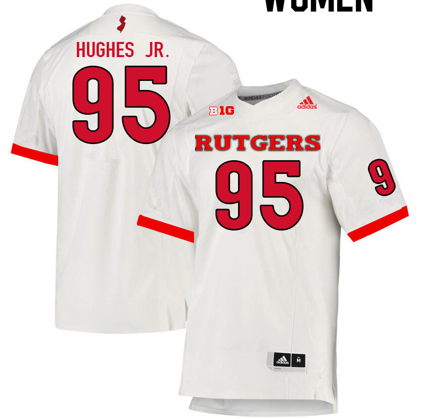 Women #95 Henry Hughes Jr. Rutgers Scarlet Knights College Football Jerseys Sale-White - Click Image to Close